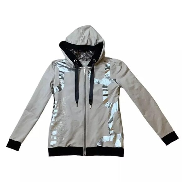 i'cona Women's Hooded Full Zip Jacket Size Small Taupe - Picture 1 of 11